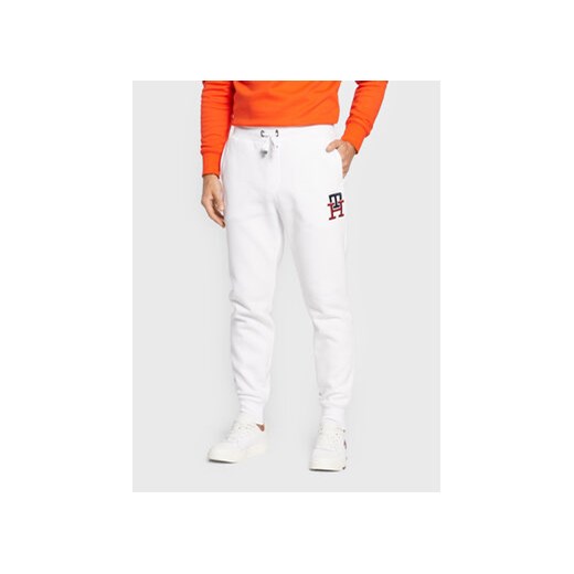 Tommy Hilfiger Spodnie dresowe Essential Monogram MW0MW28208 Biały Regular Fit Tommy Hilfiger XXL okazja MODIVO