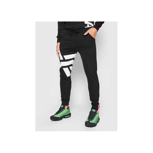 Alpha Industries Spodnie dresowe Side Logo 118362 Czarny Slim Fit Alpha Industries XL promocyjna cena MODIVO