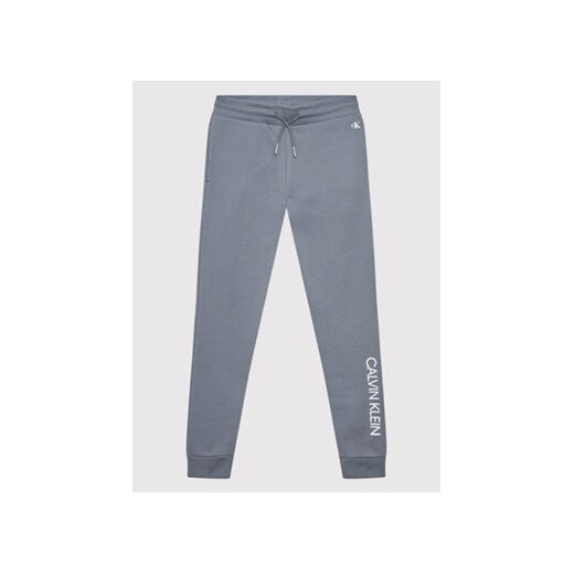 Calvin Klein Jeans Spodnie dresowe Institutional Logo IB0IB00954 Szary Regular 8Y promocja MODIVO