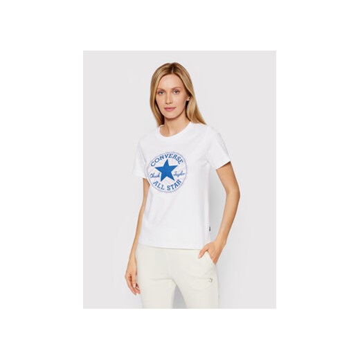 Converse T-Shirt 10024032-A02 Biały Standard Fit Converse S okazja MODIVO