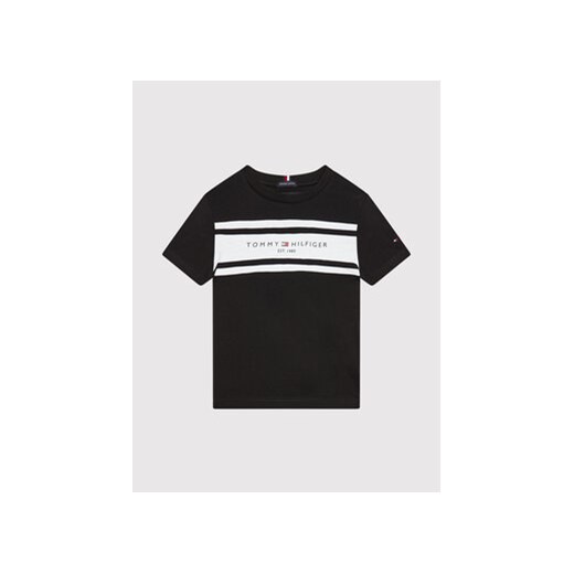 Tommy Hilfiger T-Shirt Essential Blocking KB0KB06711 M Czarny Regular Fit Tommy Hilfiger 4Y wyprzedaż MODIVO