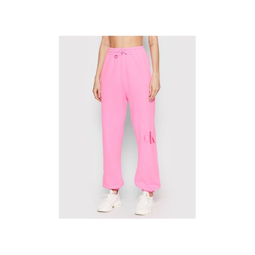 Calvin Klein Jeans Spodnie dresowe J20J218974 Różowy Relaxed Fit L okazyjna cena MODIVO