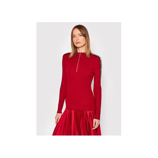 DKNY Sweter P1MSA0A0 Czerwony Slim Fit L okazja MODIVO