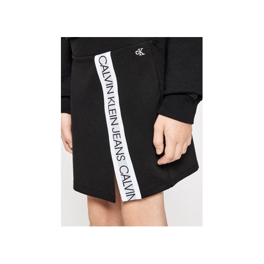 Calvin Klein Jeans Spódnica Logo Tape Punto IG0IG00951 Czarny Regular Fit 12Y okazyjna cena MODIVO