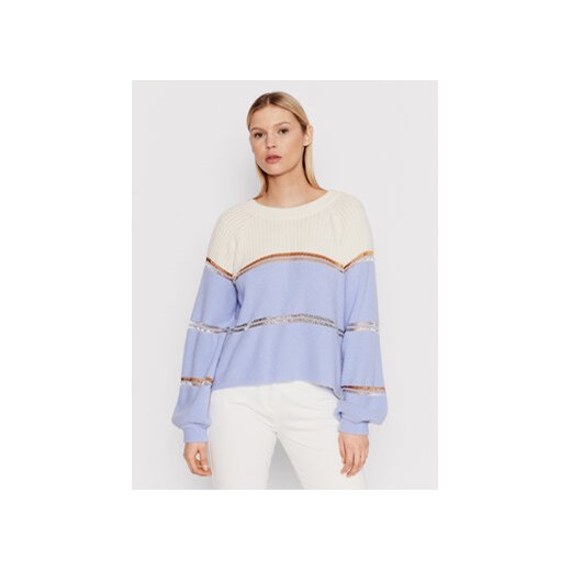 For Love & Lemons Sweter Arielle Tie Back KHO21S503 Niebieski Relaxed Fit For Love & Lemons XL MODIVO