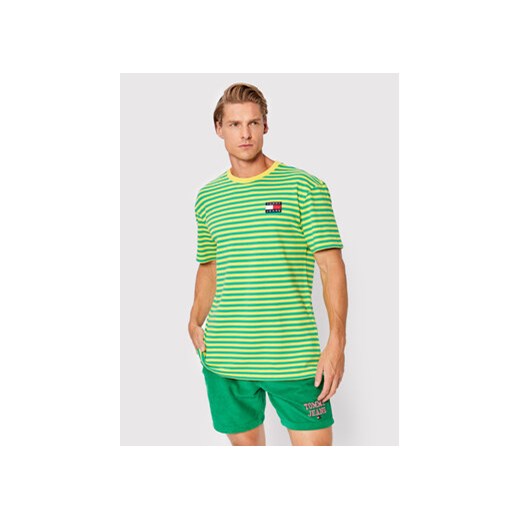 Tommy Jeans T-Shirt Pique DM0DM14943 Zielony Classic Fit Tommy Jeans L promocja MODIVO