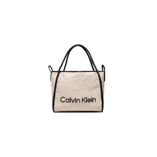 Calvin Klein Torebka Calvin Resort Carry All Bag Cnvs K60K609405 Beżowy Calvin Klein uniwersalny okazja MODIVO