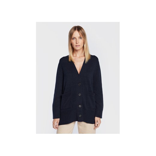 Tommy Hilfiger Kardigan WW0WW35775 Granatowy Oversize Tommy Hilfiger S okazja MODIVO