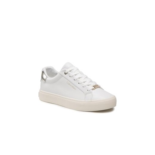 Calvin Klein Sneakersy Vulc Lace-Up HW0HW01342 Biały ze sklepu MODIVO w kategorii Trampki damskie - zdjęcie 152585015