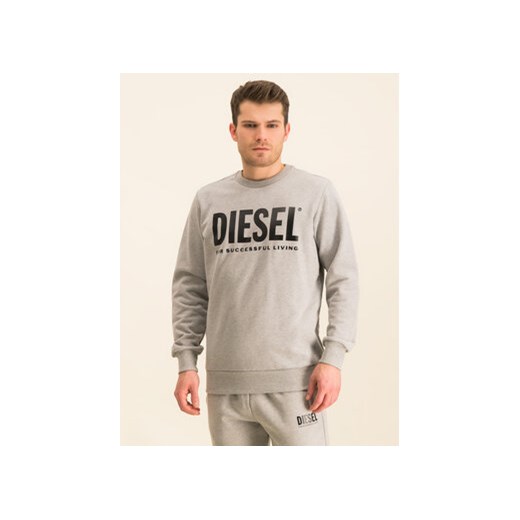 Diesel Bluza S-Gir-Division-Logo 00SWFH 0BAWT Szary Regular Fit Diesel XL promocyjna cena MODIVO