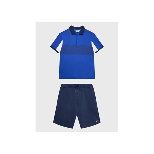 Boss Komplet polo i spodenki J28112 D Granatowy Regular Fit 16Y MODIVO