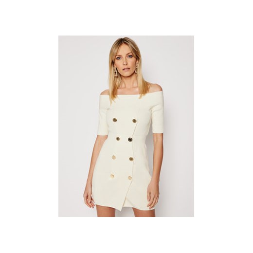 Elisabetta Franchi Sukienka dzianinowa AM-07Q-11E2-V499 Beżowy Slim Fit Elisabetta Franchi 48 MODIVO