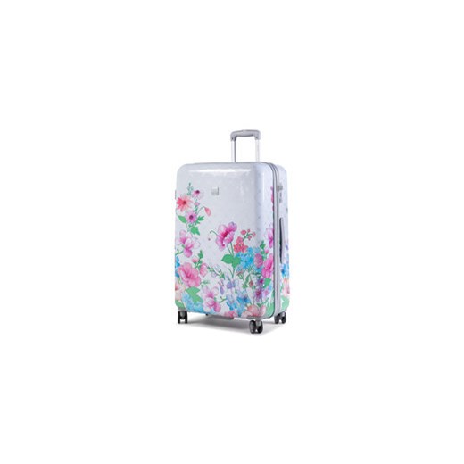ELLE Duża Materiałowa Walizka Flower Print EL38HA.71.01 Szary Elle l MODIVO