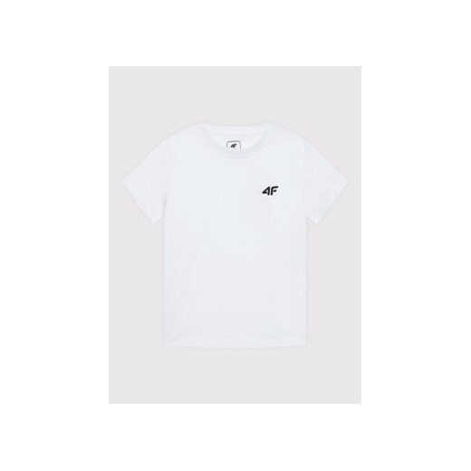 4F T-Shirt HJL22-JTSM001 Biały Regular Fit 146 MODIVO