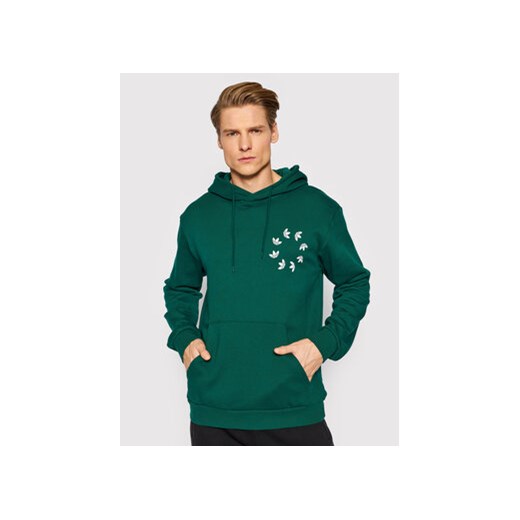 adidas Bluza adicolor Spinner HC4491 Zielony Regular Fit M MODIVO