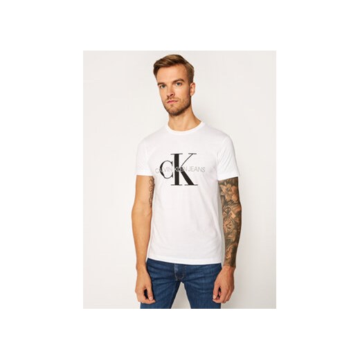 Calvin Klein Jeans T-Shirt Core Monogram Logo J30J314314 Biały Regular Fit XXL promocyjna cena MODIVO