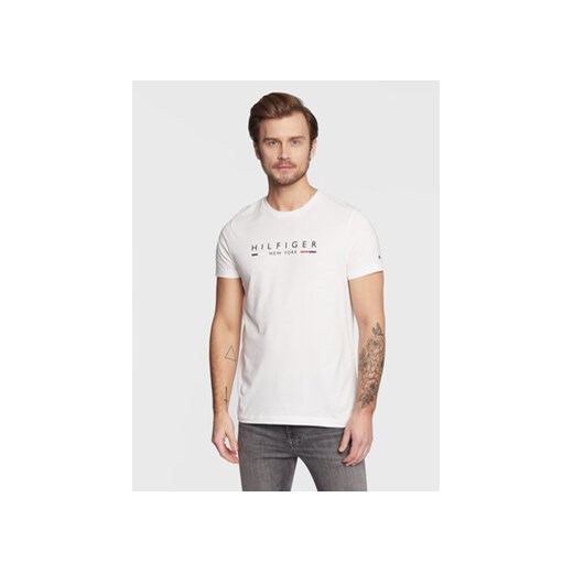 Tommy Hilfiger T-Shirt New York MW0MW29372 Biały Slim Fit Tommy Hilfiger XXL MODIVO