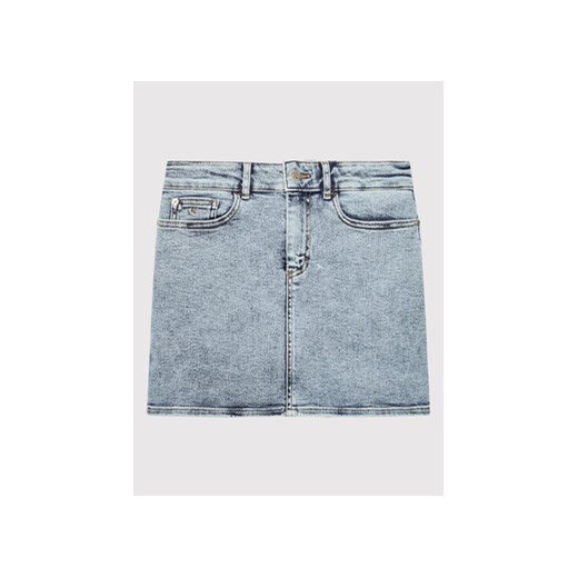 Calvin Klein Jeans Spódnica Salt Pepper Logo Tape IG0IG01428 Niebieski Straight 4Y promocyjna cena MODIVO
