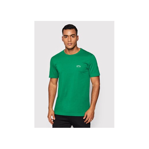 Boss T-Shirt Tee Curved 50412363 Zielony Regular Fit S MODIVO