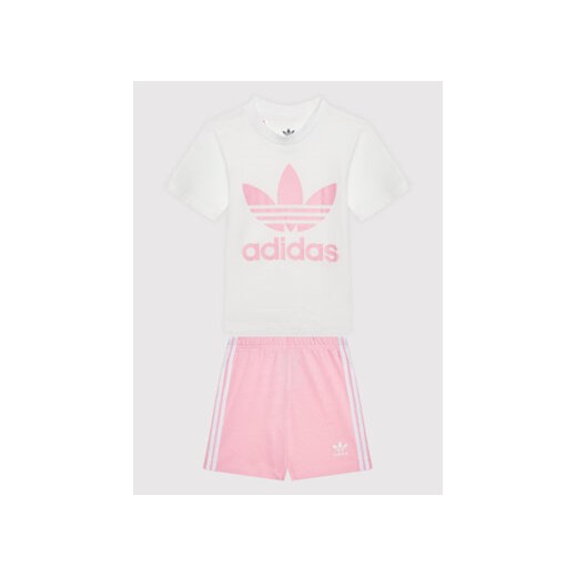 adidas Komplet t-shirt i szorty sportowe Tee Set HE4658 Biały Regular Fit 3_4Y MODIVO