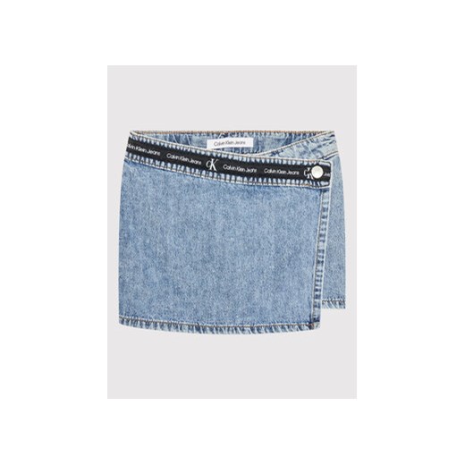 Calvin Klein Jeans Szorty jeansowe Denim Logo Tape IG0IG01448 Niebieski Regular 14Y wyprzedaż MODIVO