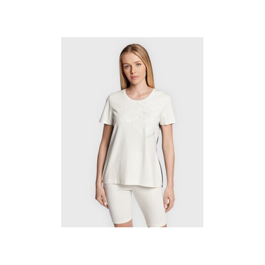 Biała bluzka damska Sportalm z krótkimi rękawami z okrągłym dekoltem na wiosnę 