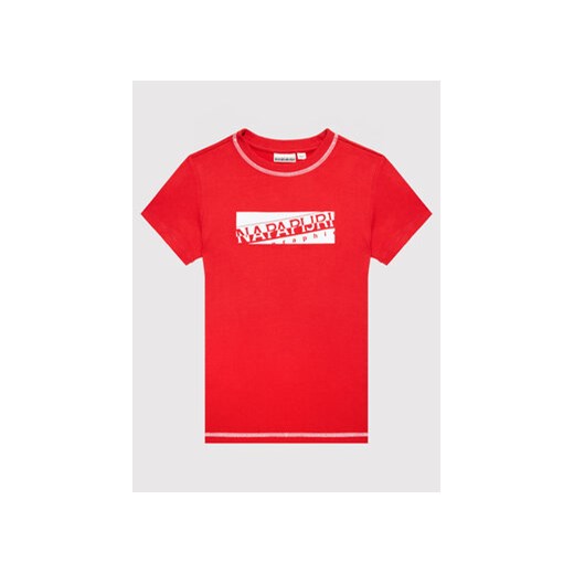 Napapijri T-Shirt Sob NP0A4FP7 S Czerwony Regular Fit Napapijri 10Y okazja MODIVO