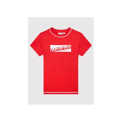 Napapijri T-Shirt Sob NP0A4FP7 S Czerwony Regular Fit Napapijri 10Y okazja MODIVO
