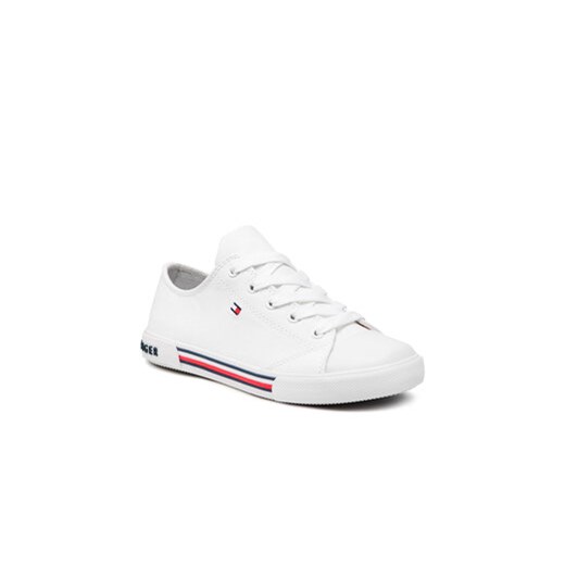 Tommy Hilfiger Trampki Low Cut Lace Up Sneaker T3X4-30692-0890 S Biały Tommy Hilfiger 33 promocyjna cena MODIVO