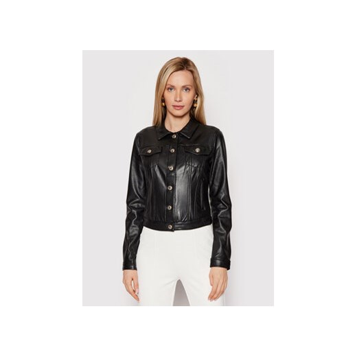 Guess Kurtka skórzana W2GL17 K8S30 Czarny Regular Fit Guess S wyprzedaż MODIVO