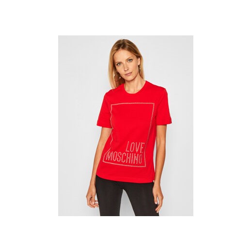 LOVE MOSCHINO T-Shirt W4H0604M 3876 Czerwony Regular Fit Love Moschino 40 MODIVO