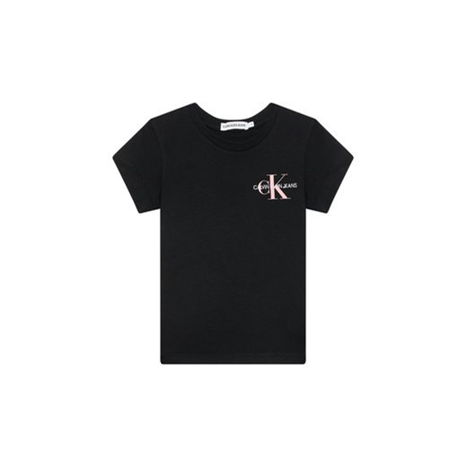 Calvin Klein Jeans T-Shirt Chest Monogram IG0IG00573 Czarny Regular Fit 8Y okazyjna cena MODIVO