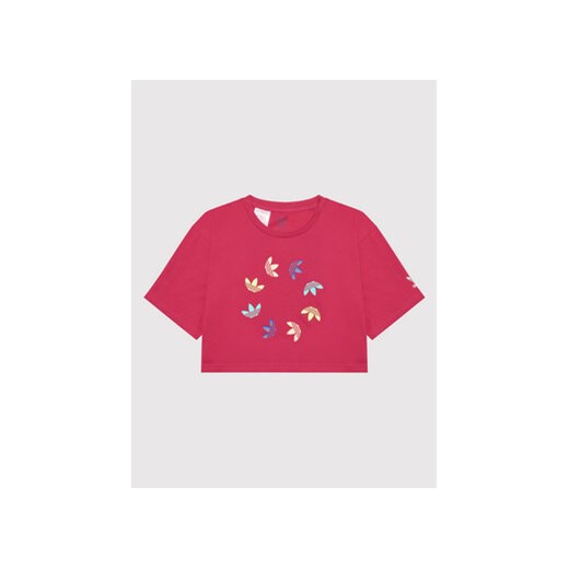 adidas T-Shirt adicolor Cropped HE4776 Różowy Relaxed Fit 13_14Y wyprzedaż MODIVO