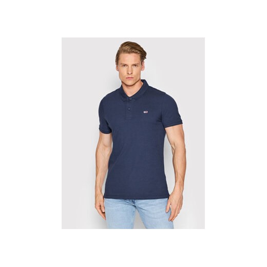 Tommy Jeans Polo Solid Stretch DM0DM12219 Granatowy Slim Fit Tommy Jeans XL okazja MODIVO