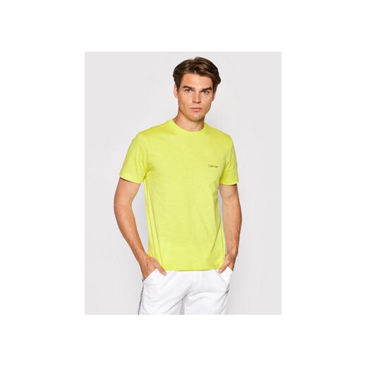 Calvin Klein T-Shirt Chest Logo K10K103307 Zielony Regular Fit Calvin Klein S okazyjna cena MODIVO