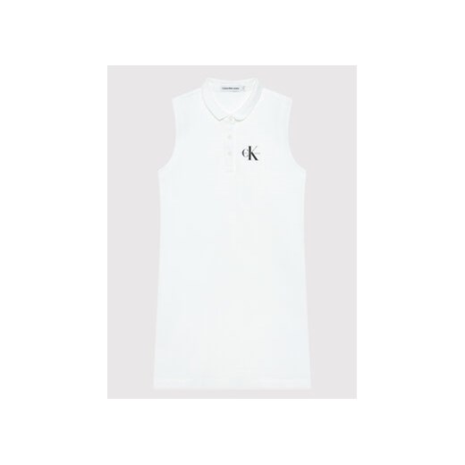 Calvin Klein Jeans Sukienka codzienna IG0IG01411 Biały Regular Fit 14Y MODIVO promocyjna cena