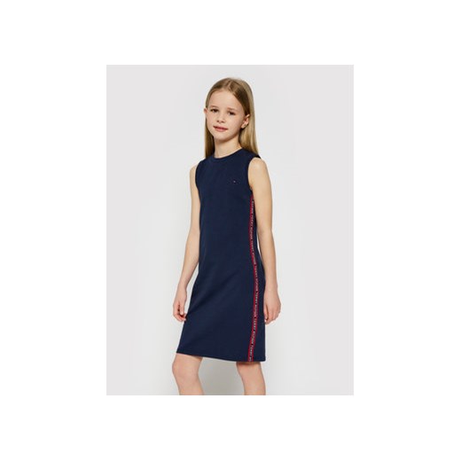 Tommy Hilfiger Sukienka codzienna Tape Sports KG0KG05828 D Granatowy Regular Fit Tommy Hilfiger 10Y okazja MODIVO