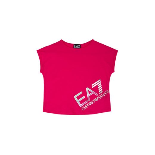 EA7 Emporio Armani T-Shirt 3HFT54 FJ22Z 1401 Różowy Regular Fit 8Y MODIVO wyprzedaż