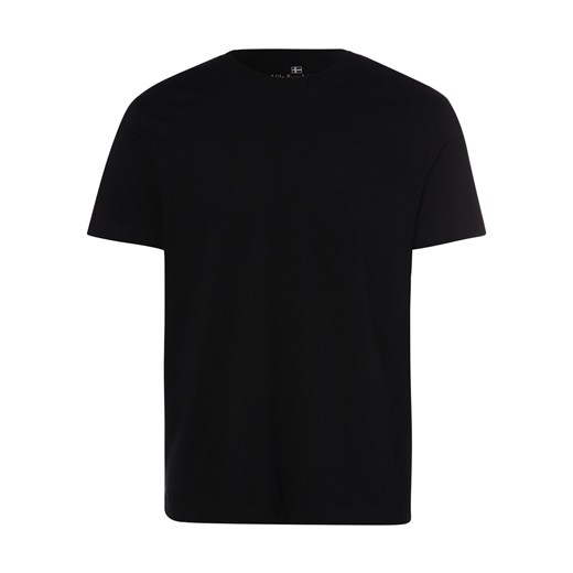 Nils Sundström T-shirt męski Mężczyźni Bawełna czarny jednolity ze sklepu vangraaf w kategorii T-shirty męskie - zdjęcie 152696336