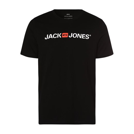 Jack & Jones T-shirt męski Mężczyźni Dżersej czarny nadruk ze sklepu vangraaf w kategorii T-shirty męskie - zdjęcie 152696868