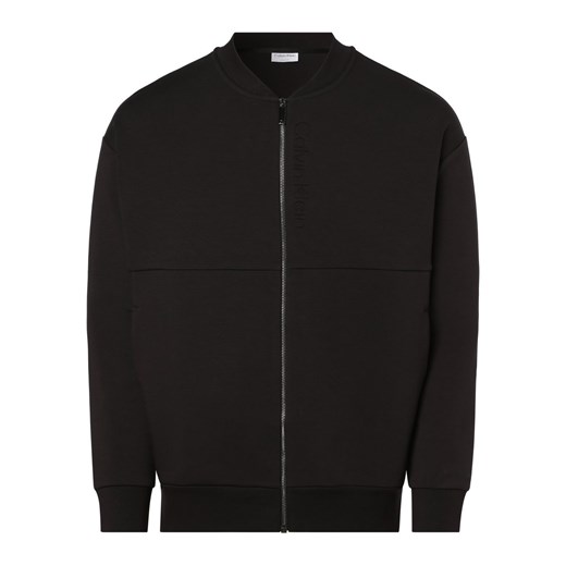 Calvin Klein Męska bluza rozpinana Mężczyźni Materiał dresowy czarny jednolity ze sklepu vangraaf w kategorii Bluzy męskie - zdjęcie 152697349