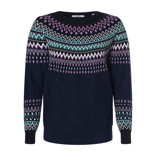 Esprit Casual Sweter damski Kobiety Bawełna granatowy wzorzysty M okazyjna cena vangraaf