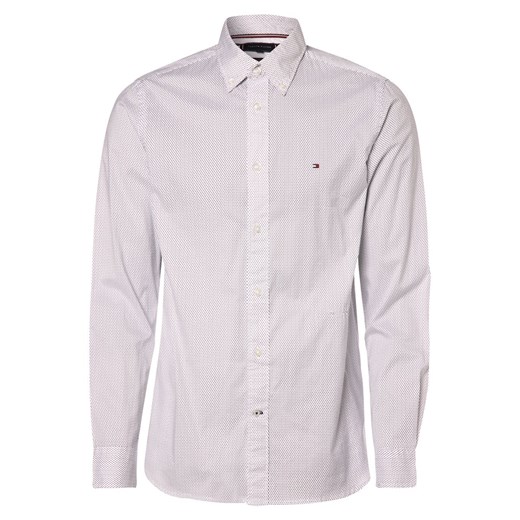 Tommy Hilfiger Koszula męska Mężczyźni Regular Fit Bawełna biały wzorzysty button down ze sklepu vangraaf w kategorii Koszule męskie - zdjęcie 152698889