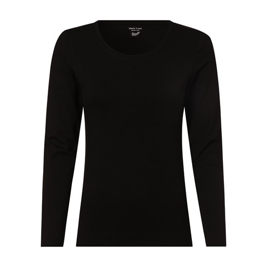 Marie Lund Damska koszulka z długim rękawem Kobiety Dżersej czarny jednolity ze sklepu vangraaf w kategorii Bluzki damskie - zdjęcie 152699347