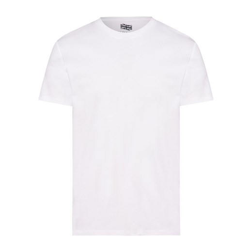 Finshley & Harding London T-shirt męski Mężczyźni Bawełna biały jednolity ze sklepu vangraaf w kategorii T-shirty męskie - zdjęcie 152699457
