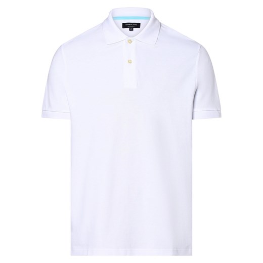 Andrew James Męska koszulka polo Mężczyźni Bawełna biały jednolity ze sklepu vangraaf w kategorii T-shirty męskie - zdjęcie 152699579