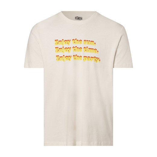 Finshley & Harding London T-shirt męski Mężczyźni Bawełna écru nadruk ze sklepu vangraaf w kategorii T-shirty męskie - zdjęcie 152699596