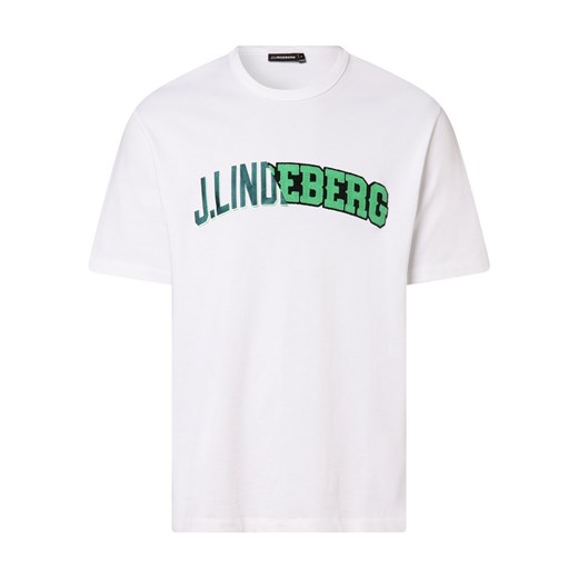 J.Lindeberg T-shirt męski Mężczyźni Bawełna biały jednolity M vangraaf