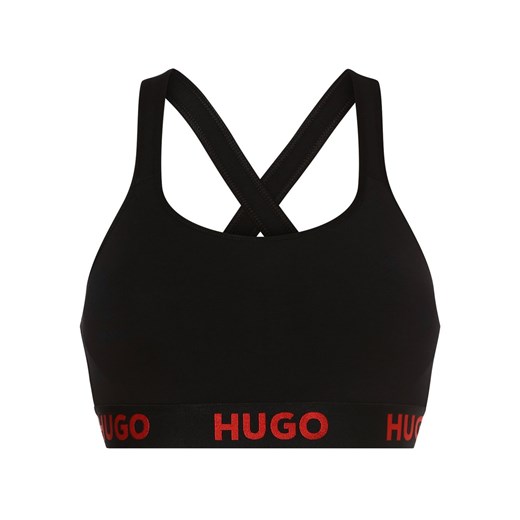 HUGO Gorset damski Kobiety Dżersej czarny jednolity ze sklepu vangraaf w kategorii Biustonosze - zdjęcie 152699846