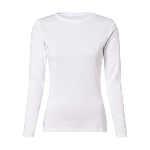 brookshire Damska koszulka z długim rękawem Kobiety Bawełna biały jednolity ze sklepu vangraaf w kategorii Bluzki damskie - zdjęcie 152700888
